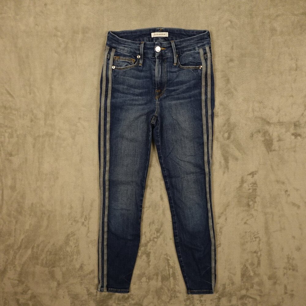 Good American jeans Good Legs skinny women's 00/24 blue stripes stretch mid rise